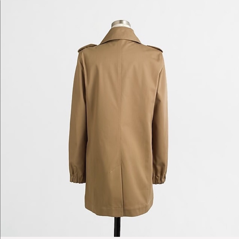 J. Crew Bonded Lined Long Trench Coat Tan Cotton - Picture 2 of 8